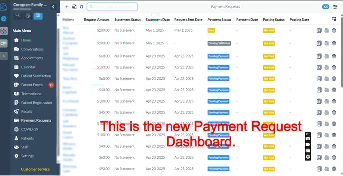 payment request dashboard new
